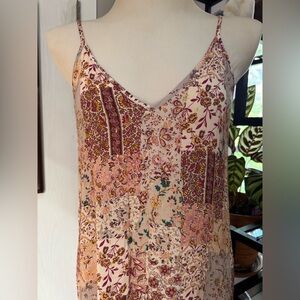 DREW Patchwork Gold Shimmer Maxi Dress